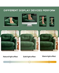 Streamdale Furniture Modular L-Shaped Sectional Couch with Ottoman in Green Chenille