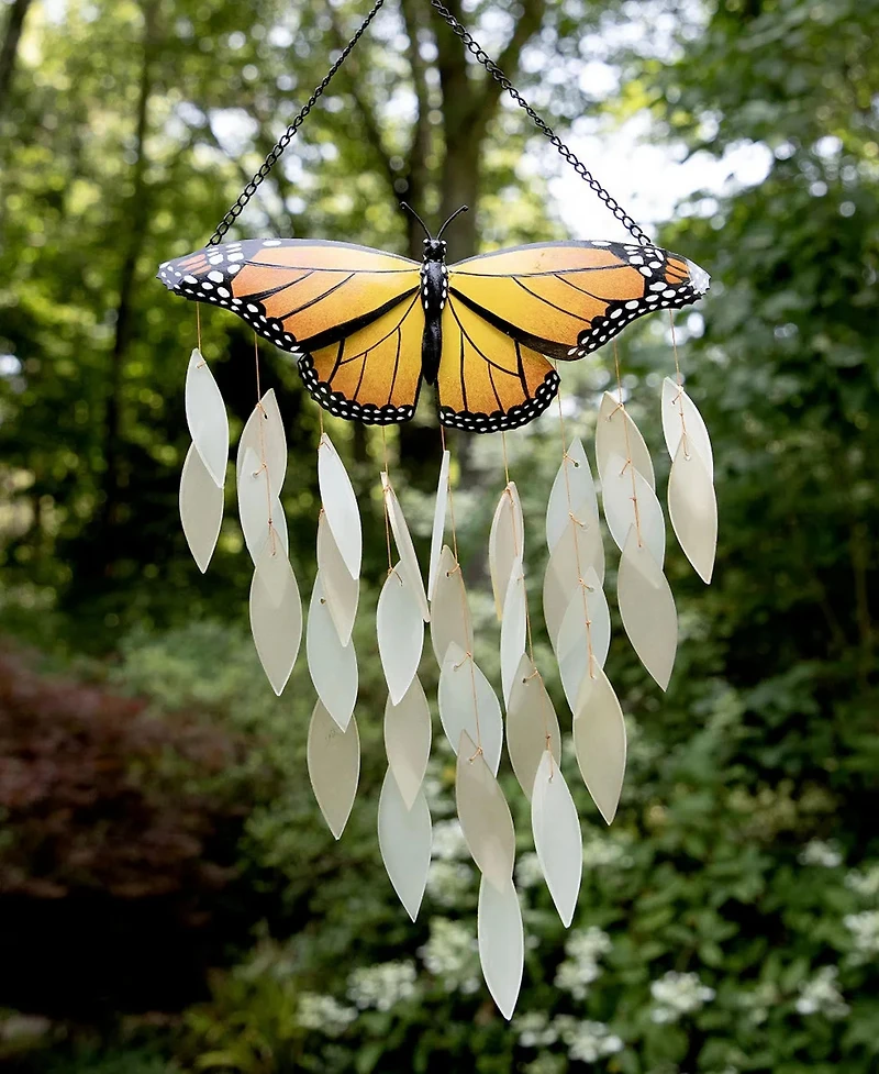 Uncommon Goods Monarch Glass & Iron Alloy Wind Chime