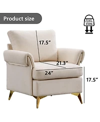 Boyel Living Modern Accent Chair Single Sofa Chair，Recliner Chair, Fabric Armchair Recliner