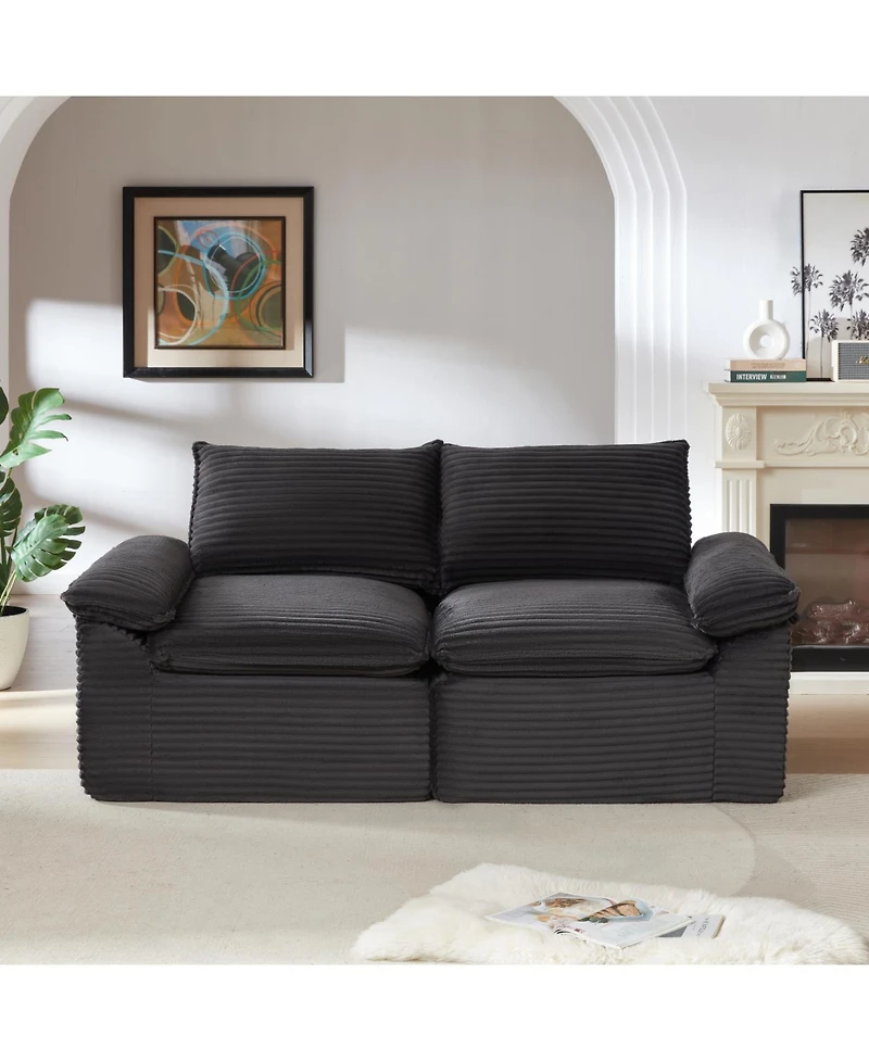 Streamdale Furniture Streamdale Modern corduroy cloud sofa
