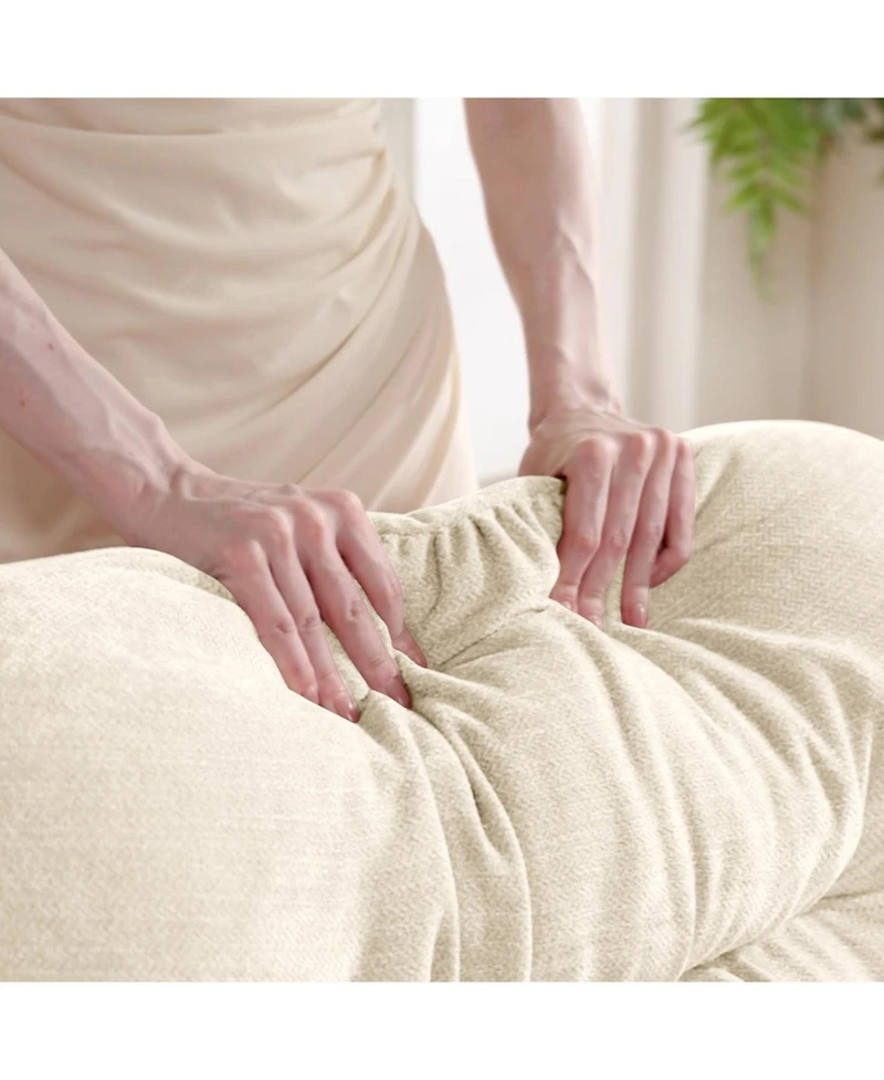 Streamdale Furniture Three-Seater Modular Chenille Sectional Couch with Tufted Cushions - Beige