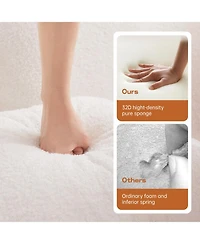 Streamdale White L-Shaped Teddy Fabric Sofa with Chaise - No Assembly Required