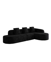 Streamdale Furniture Streamdale L-shaped curved modular sofa, modern design, lychee-textured polyester fabric, curved backrest