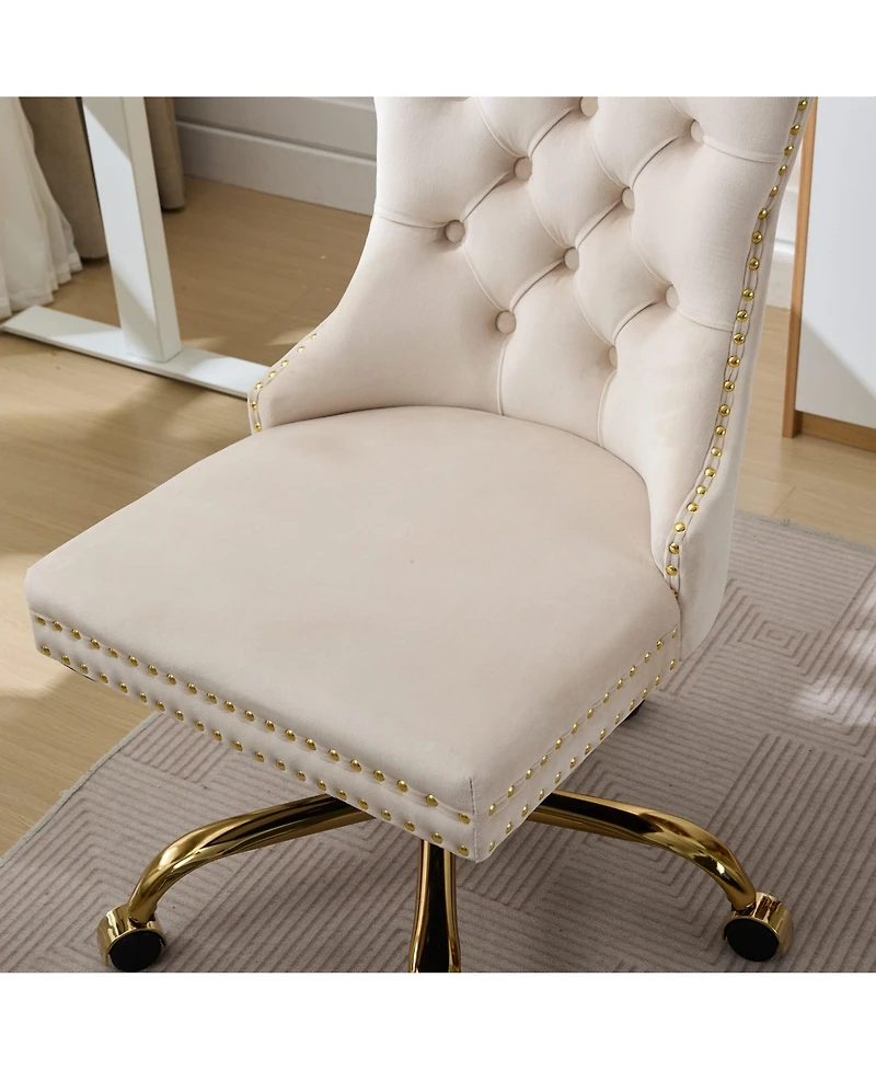 Mondawe Light Orange Living Room Comfortable Rocking Chair