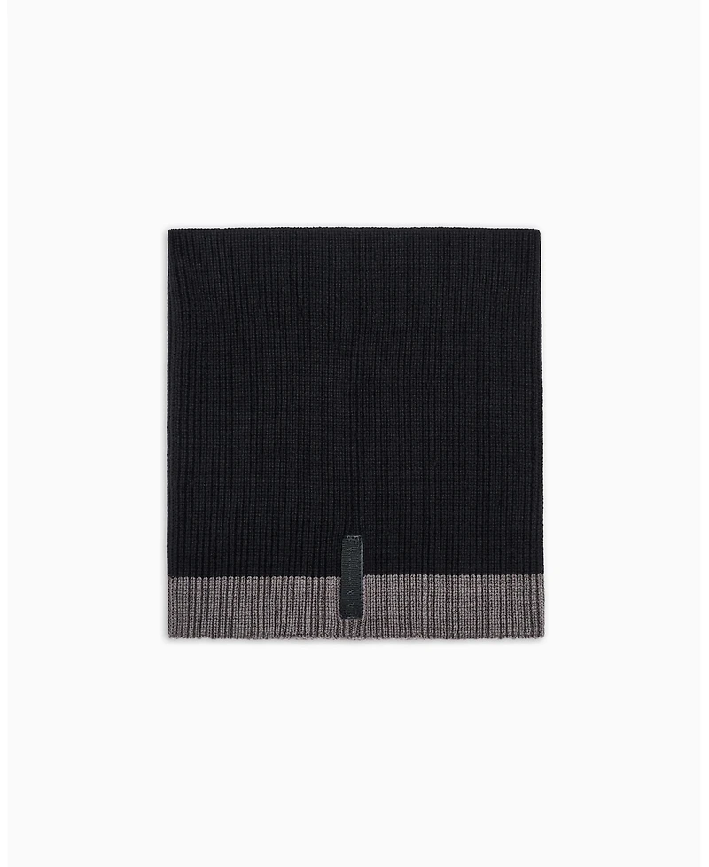 A|X Armani Exchange Men's Cozy Lab Ribbed Color Block Scarf