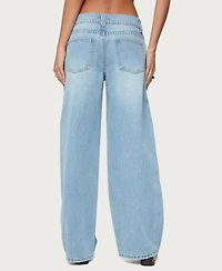 Edikted Women's Rivka Low Rise Baggy Jeans