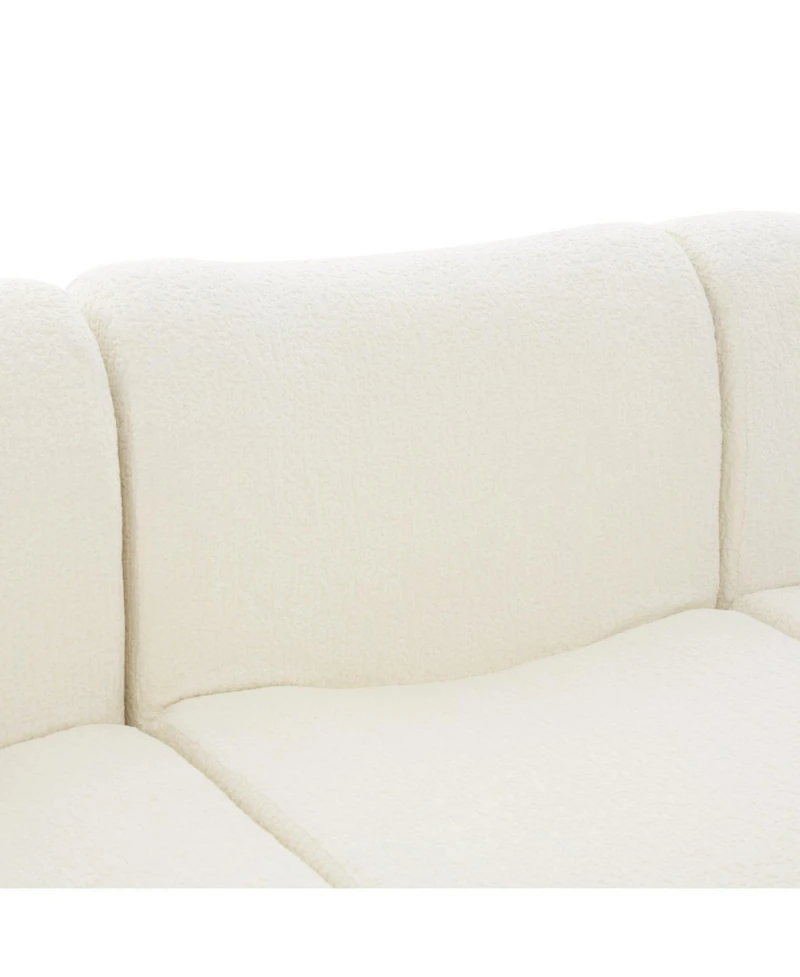 Streamdale Modern Chenille 3-Seater Sofa with Curved Armrests