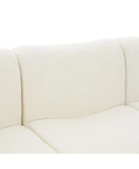 Streamdale Modern Chenille 3-Seater Sofa with Curved Armrests