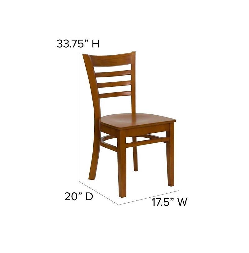 Emma+Oliver Ladder Back Wooden Restaurant Dining Chair