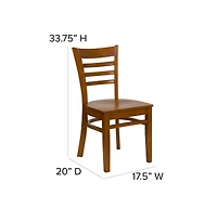 Emma+Oliver Ladder Back Wooden Restaurant Dining Chair