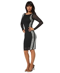 Bebe Women's BodyCon Embellished Knee Length Dress