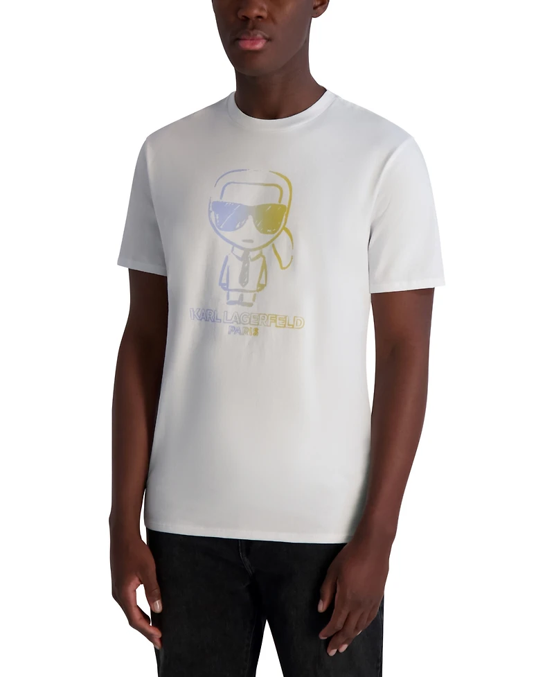 Karl Lagerfeld Paris Men's Faded Logo Graphic T-Shirt