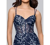 Blondie Nites Juniors' Caviar Glitter Fit and Flare Ball Gown