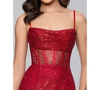 Blondie Nites Juniors' Embellished Sleeveless Ball Gown