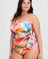 La Blanca Plus Scoop Neck One-Piece Swimsuit