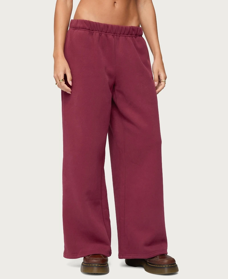 Edikted Women's Basic Girl Wide Leg Sweatpants