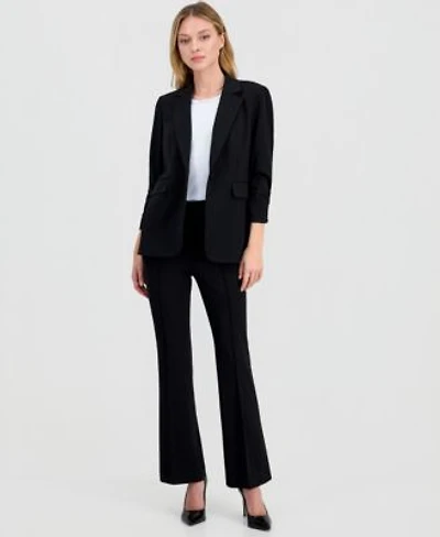 Bar Iii Womens One Button Scrunched Sleeve Jacket High Rise Flared Leg Pants Macys Exclusive