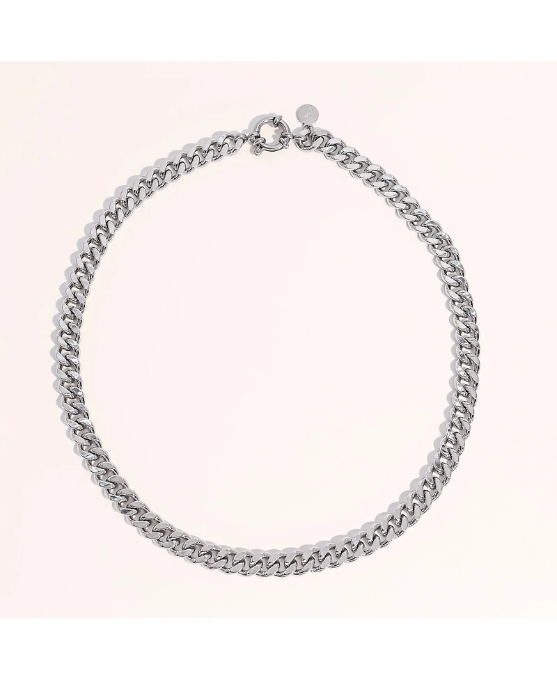 18K Platinum Plated Lisa Silver Cuban Chain Necklace
