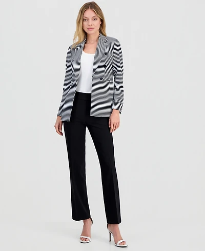 Anne Klein Women's Pull-On Mid-Rise Straight Pants