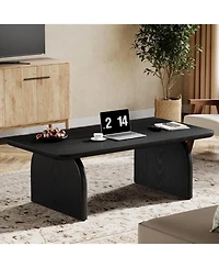 Tribesigns Rectangle Coffee Table, 47-Inch Wood Rectangular Living Room Table