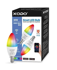 Contixo LB4 Smart Wi-Fi A19 Candelabra Led Bulbs, Dimmable, App & Voice Control (2-Pack)