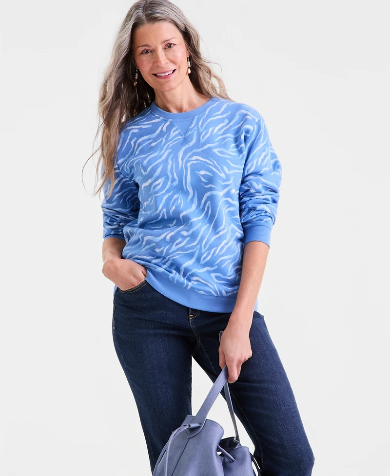Style & Co Women's Long-Sleeve Crewneck Sweatshirt, Created for Macy's