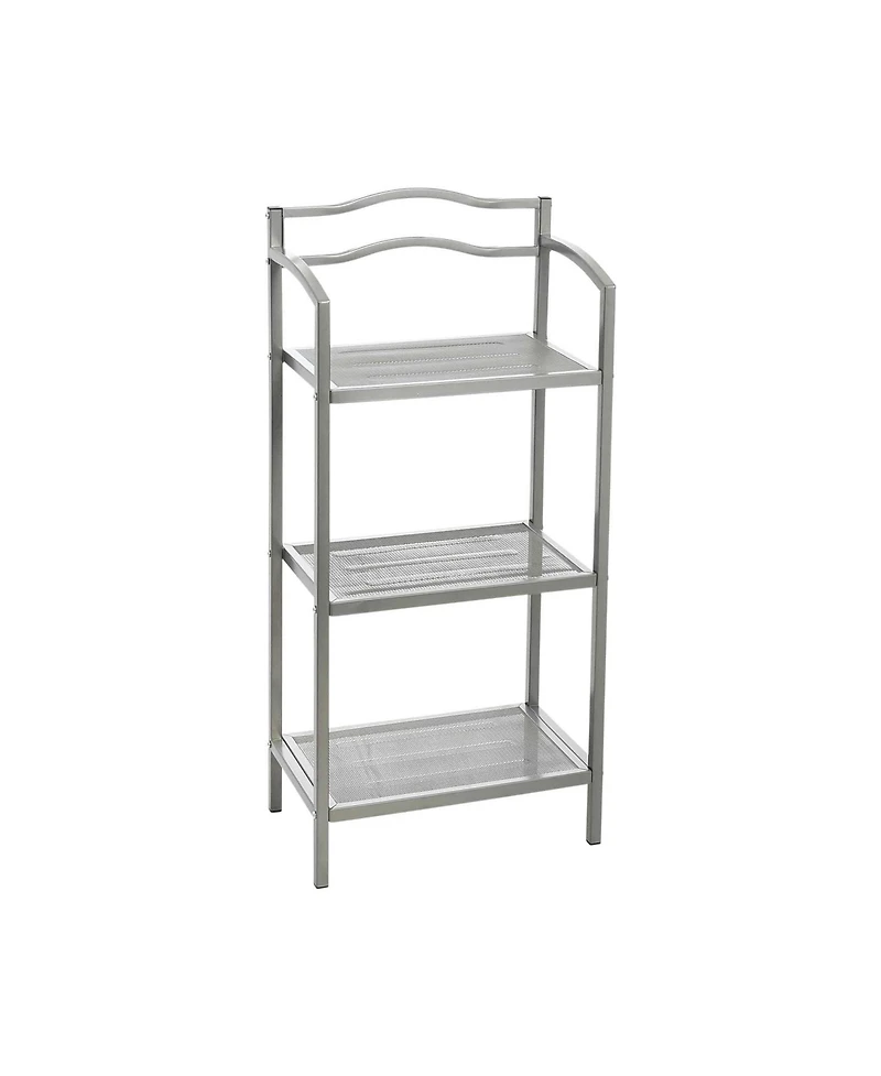 Household Essentials 3-Tier Metal Bathroom Storage Shelf, Silver