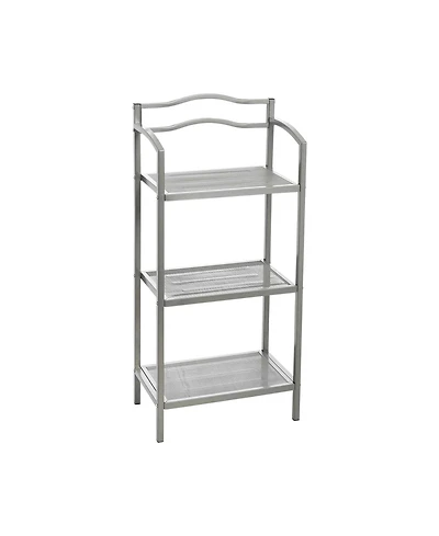 Household Essentials 3-Tier Metal Bathroom Storage Shelf, Silver