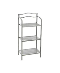 Household Essentials 3-Tier Metal Bathroom Storage Shelf, Silver