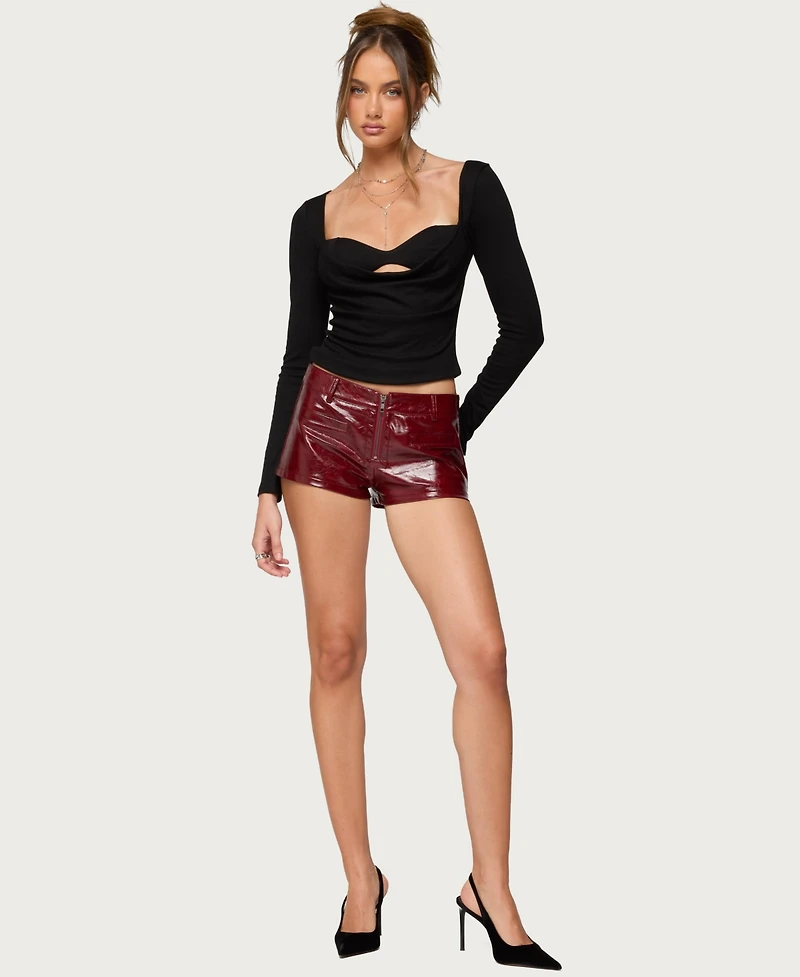 Edikted Women's Oaklyn Layered Bra Cowl Neck Top