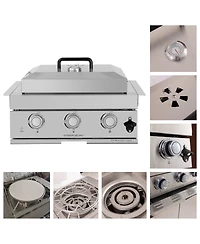 Mondawe 32" Built-In Gas Grill Outdoor Kitchen with Infrared Burner, Sink & Tool Set