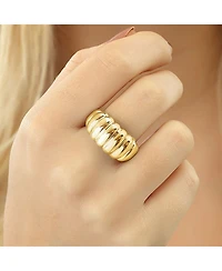 Spero London Large Multi Dished Adjustable Statement Sterling Silver Croissant Ring