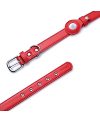 Blueberry Pet Silver-Powered Freshness Microfiber Leather Airtag Dog Collar Sweet Pink