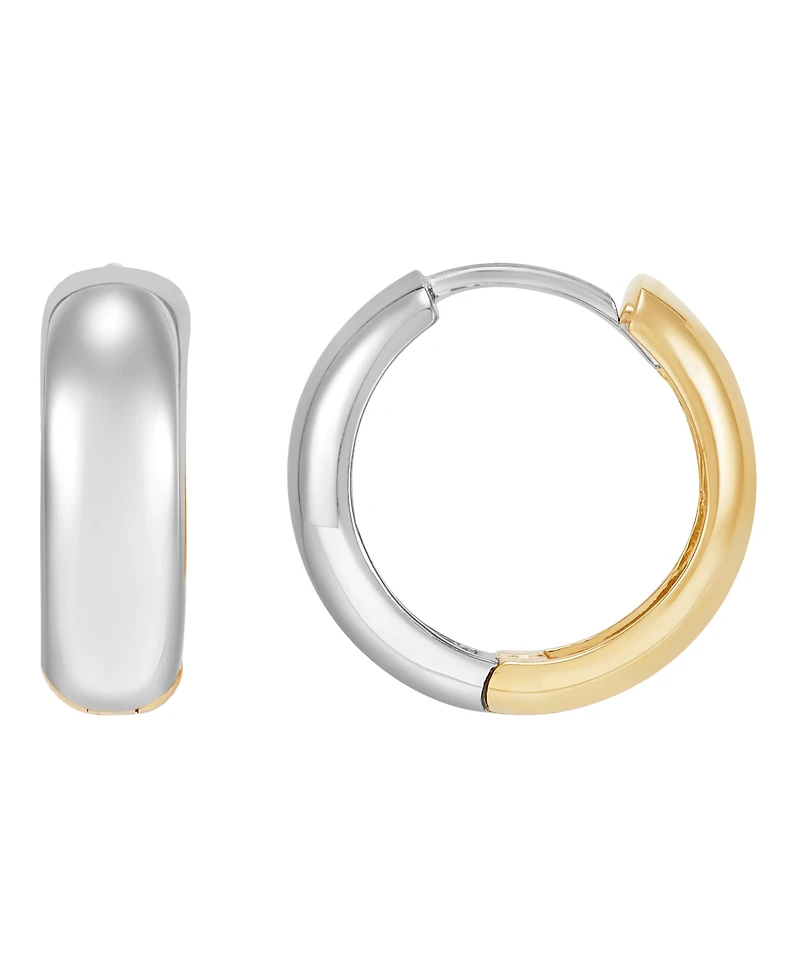 Macy's Huggies Earrings in 10k Yellow and White Gold