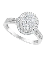 Macy's Diamond Halo Ring (1/2 ct. t.w.) in 10k White Gold