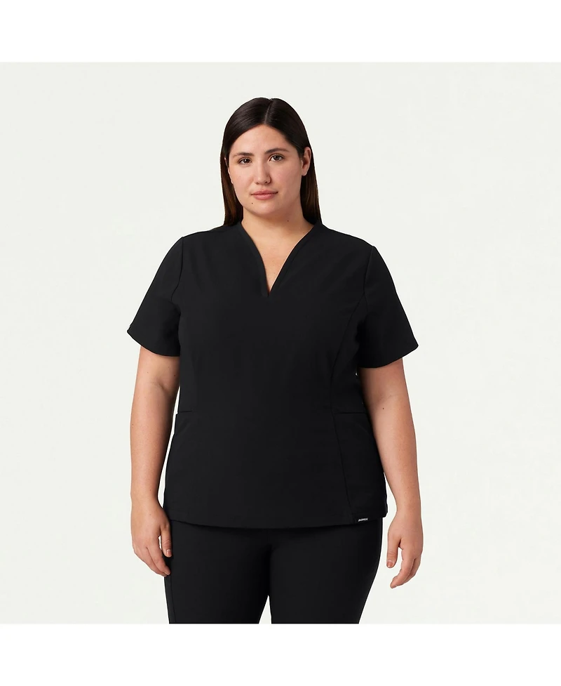 Jaanuu Plus Calix 2-Pocket Tailored V-Neck Scrub Top