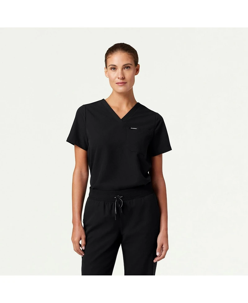 Jaanuu Plus Rhena 1-Pocket Classic V-Neck Scrub Top
