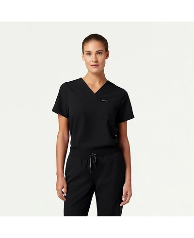 Jaanuu Plus Rhena 1-Pocket Classic V-Neck Scrub Top