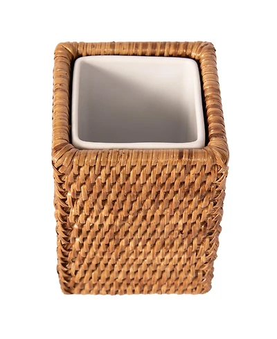 Artifacts Rattan Square Tumbler with Ceramic Insert