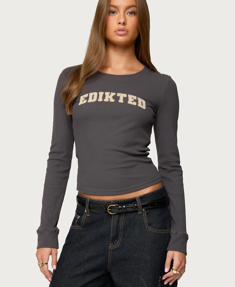 Edikted Women's Essential Ribbed T Shirt