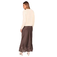 Petal and Pup Women's Alira Lace Trim Midi Skirt