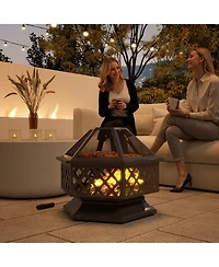 Slickblue Portable Outdoor Fire Pit for Garden, Patio, or Camping Use