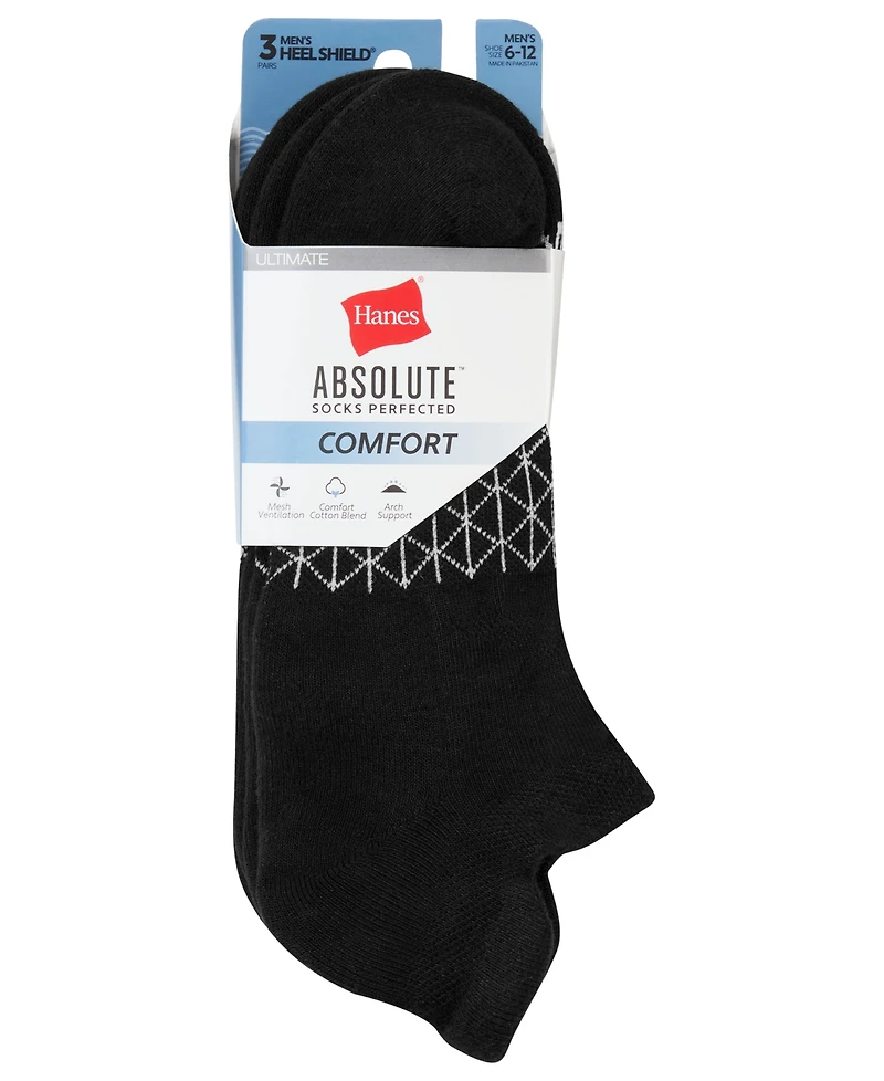 Hanes Men's Ultimate Heel Shield Socks, 3-Pack