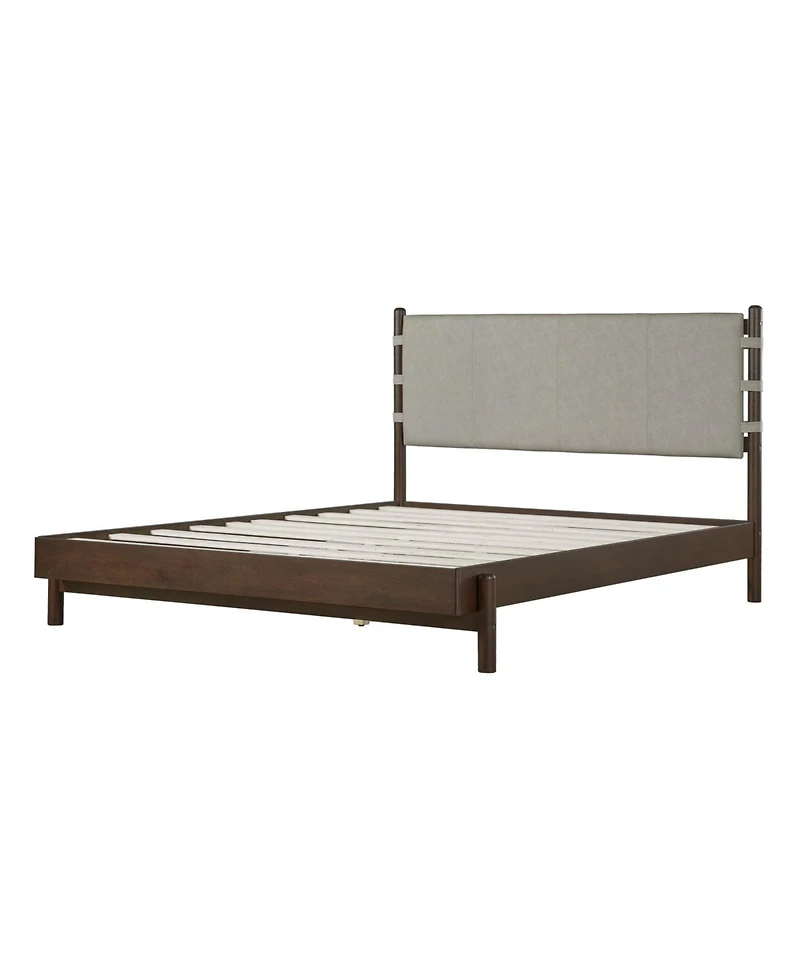 Streamdale Furniture Streamdale Modern Queen Bed Frame Set with 2 Nightstands, Light Gray Wood Platform Bed