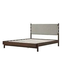 Streamdale Furniture Streamdale Modern Queen Bed Frame Set with 2 Nightstands, Light Gray Wood Platform Bed