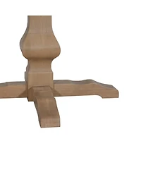 Streamdale Furniture Rustic Wire-Brushed Round Dining Table with Pedestal Base