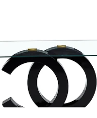 Streamdale Furniture Streamdale Modern minimalist rectangular glass dining table for 6-8 people