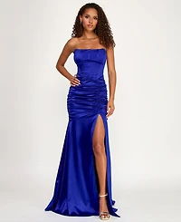 Emerald Sundae Juniors' Strapless Corset Mermaid Gown