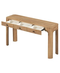 Streamdale Furniture Streamdale Rustic Console Table with Curved Corners, 3 Drawers
