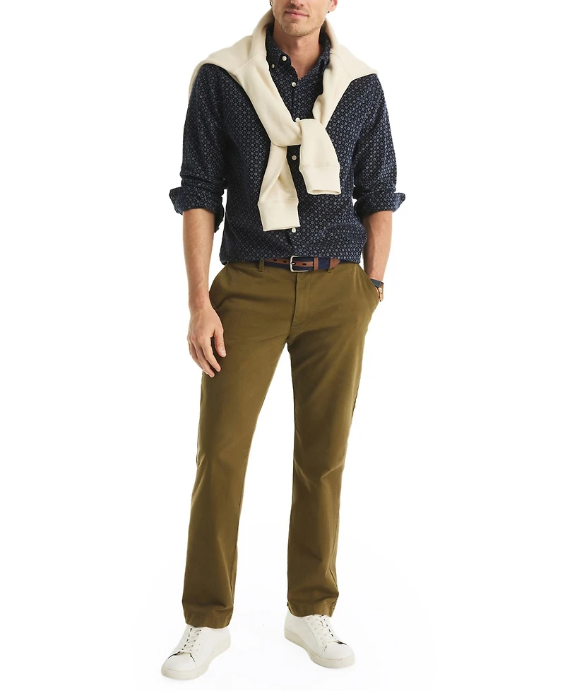 Nautica Men's Straight-Collar Corduroy Print Shirt
